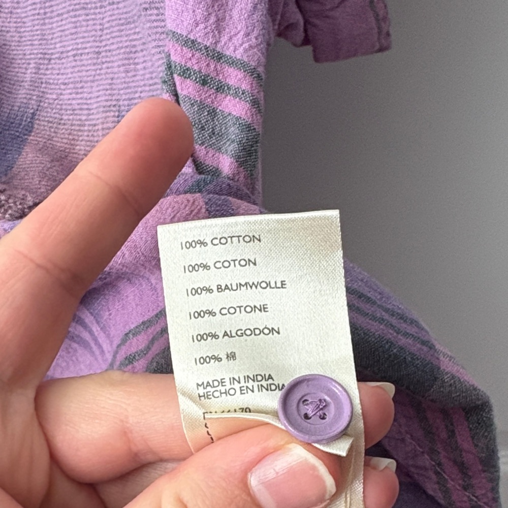 Pilcro Purple Plaid Button-Up Shirt - Picture 5 of 5